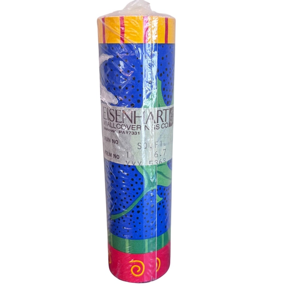 Eisenhart Wallcoverings Vintage Wallpaper Border Blue Polka Dot | 6.7 Sq Ft